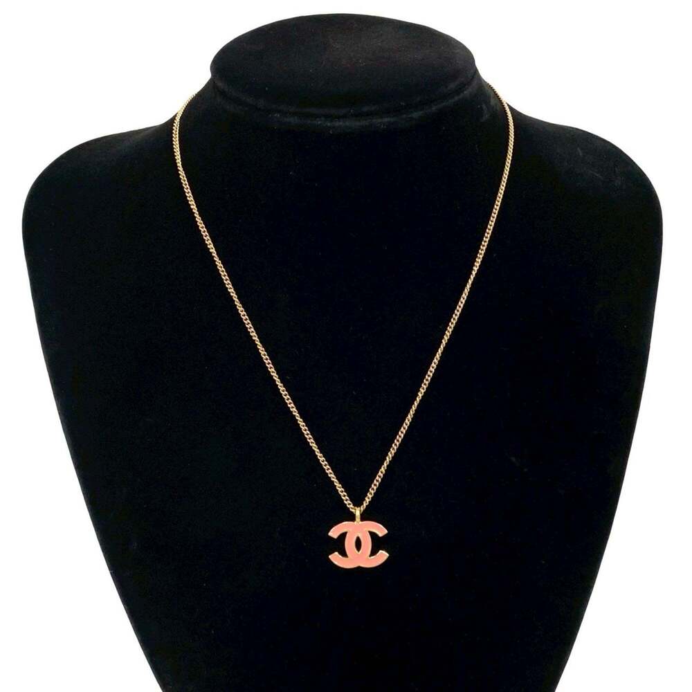 CHANEL Authentic Pink Logo Necklace - Picture 1 of 4